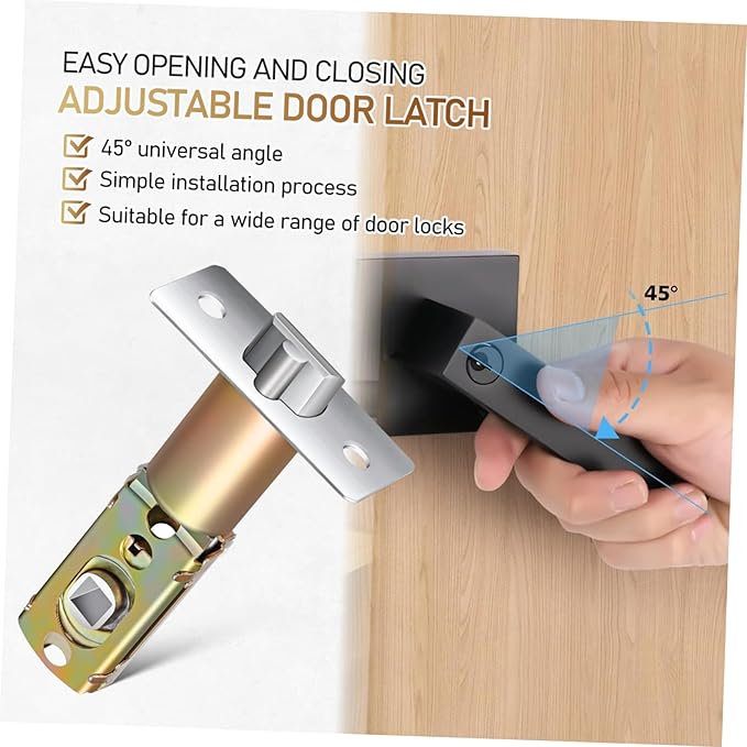 Interior Door Key Deadbolt Lock Replacement Parts Latch Plate Hardware for Front Door Lock Security Zinc Alloy