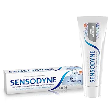 Sensodyne Extra Whitening Toothpaste for Sensitive Teeth, Cavity Prevention and Sensitive Teeth Whitening - 4 Ounces