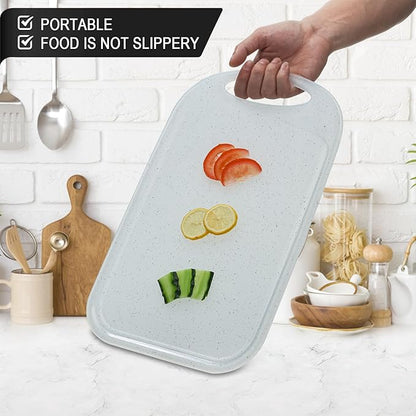 Bestdin Cutting Boards for Kitchen, Cutting Board Set for 3, BPA Free Chopping Board, Plastic Cutting Board with Easy Grip Handle, Non-porous Meat Cutting Board, Dishwasher Safe.