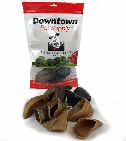 Downtown Pet Supply Dog Bones - Cow Hooves for Dogs Made in USA - Dog Dental Treats  Rawhide Free Dog Chews - Bully Sticks Alternative - Dog Chew Bones - Grass-Fed Beef Hooves - Plain - 10 Pack