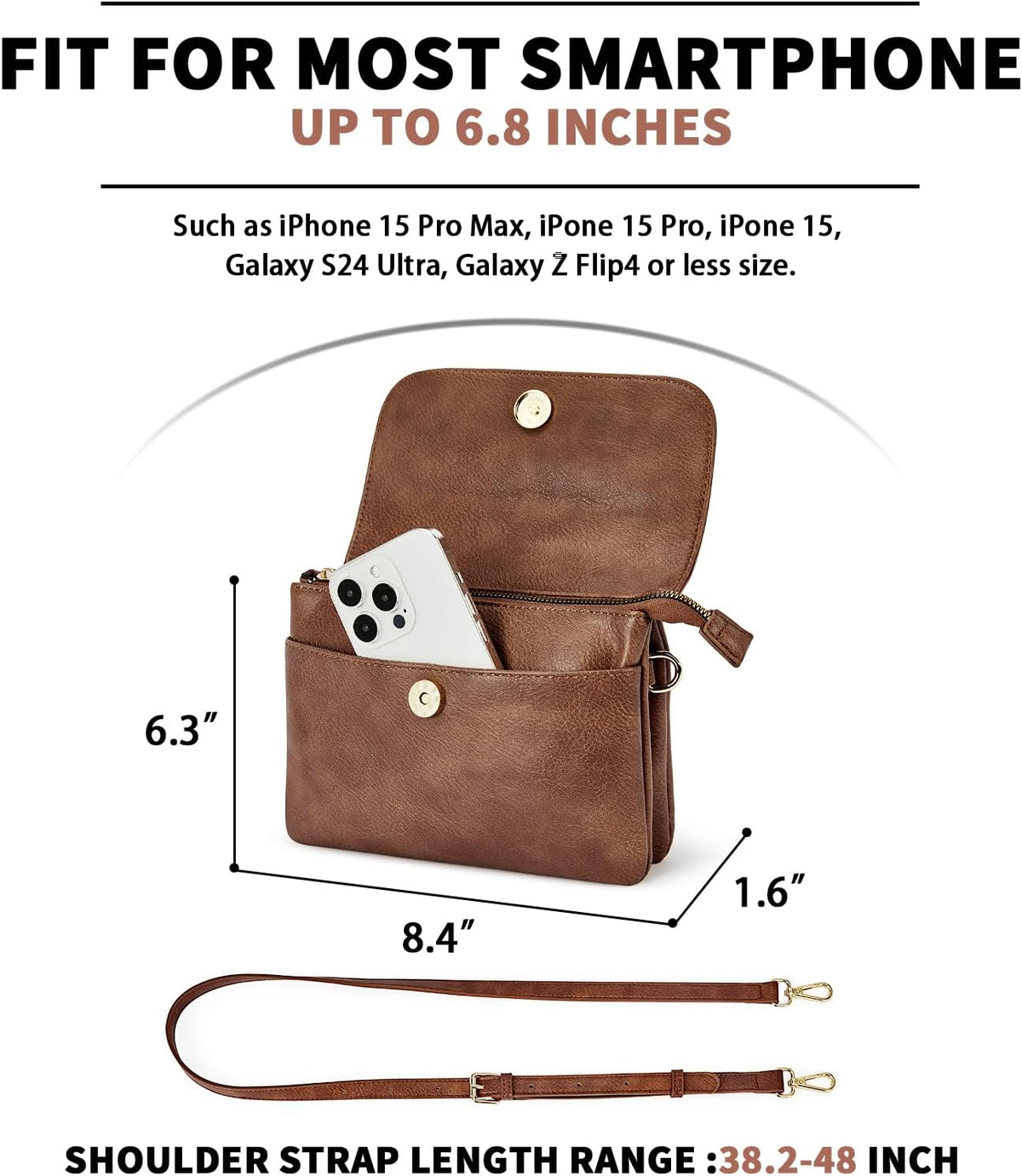 CHOLISS Small Crossbody Bags for Women, Vegan Leather Cell Phone Purse, Mini Travel Purse with Adjustable Strap Womens Gifts