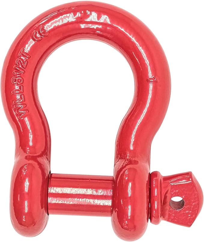 Mytee Products 1" Anchor Shackle Forged Carbon Steel wAlloy Screw Pin WLL  8.50 Tons (17,000 lbs)  Double Rust Protection Heavy Duty D Ring Shackle for Towing, Rigging  Vehicle Recovery (4 Pack)