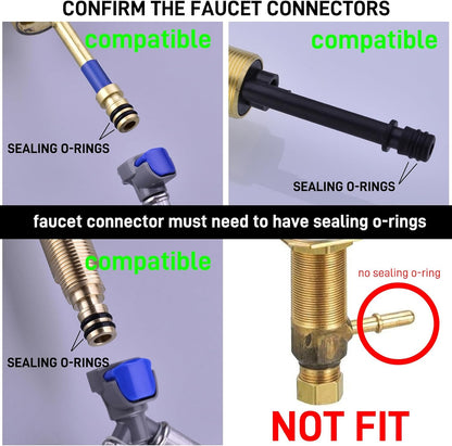 Quick Connect Faucet Water Supply Lines Extension, 20 Inch, Widespread Bathroom Sink Faucets Replacement Fast Lock Pipe Hose, V-Shape, Braided Stainless Steel