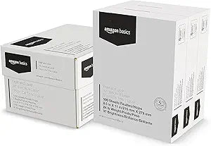 Basics Multipurpose Copy Printer Paper, 8.5-x-11-inch, 24lb, 1500 Sheets (3 Packs of 500), 97 Bright, White