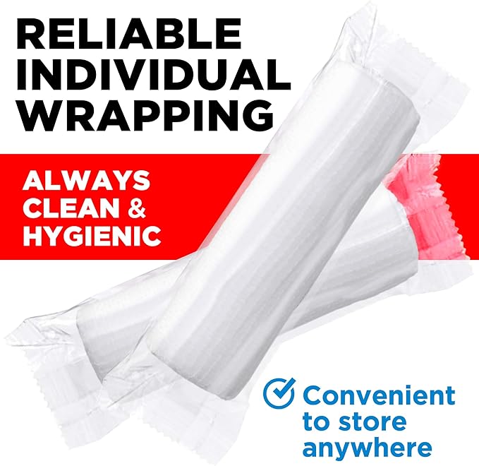 Gauze Rolls - 24 Pack - 4" x 4.1yd Breathable Rolled Gauze - Individually Wrapped with Bonus Tape - First Aid Conforming Stretch Wrap for Wounds