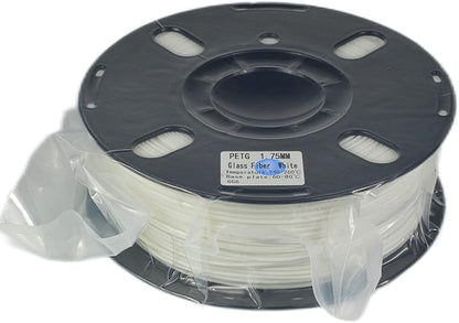 RANKI Glass Fiber Petg Filament 1.75mm 1KG, Outdoor Use Tough Glass Fiber PETG 3D Printer Filament, High Temperature Resistance, 1 KG Spool, (White)
