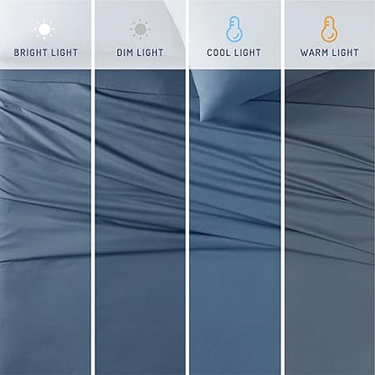 Degrees of Comfort Coolmax Cooling Sheets  Queen Size Bed Sheet Set for Hot Sleepers  Soft Fabric with Deep Pocket, Teal 4PC