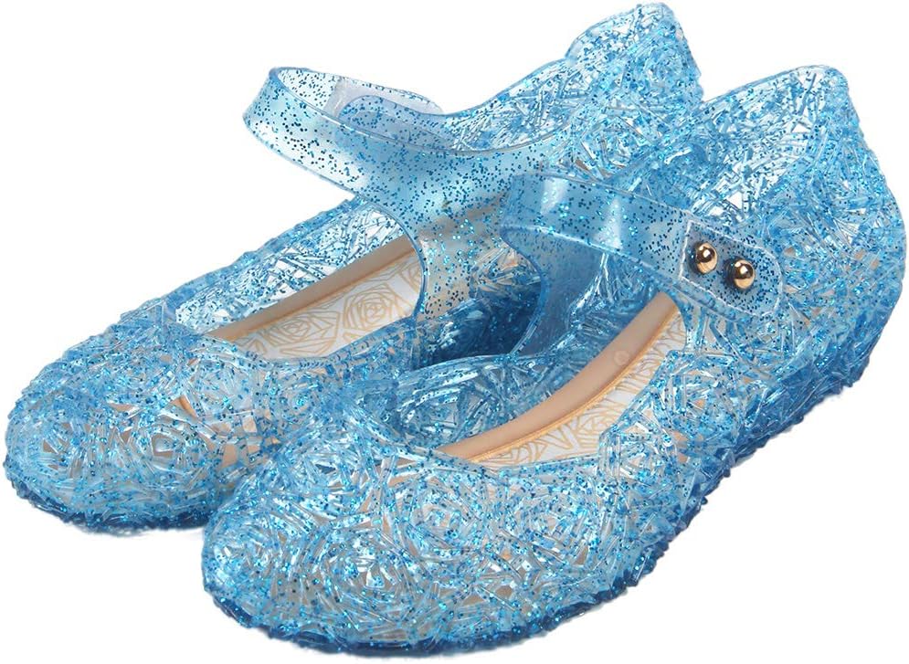 Princess Mary Jane Jelly Shoes, Ballet Flats Cosplay Birthday Party Dress Up Sandals for Little Girls, Toddler or Kids