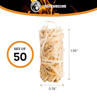 Mountain Grillers Firestarters 50 pcs  Natural Fire Starters for Fireplace Wood Stove, Campfires Fire Pit BBQ Chimney Pizza Oven  All Weather Charcoal Starters Waterproof IndoorOutdoor Eco Friendly