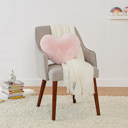 Basics Kids Pink Heart Pillow, Room Decor, 10.5 in x 4 in
