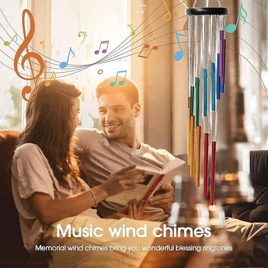 Wind Chimes Outdoor 14 Colorful Aluminum Alloy Tubes 28.3" Metal Wind Chimes Outdoor with Deep Tone Wind Chimes with Soothing Sound