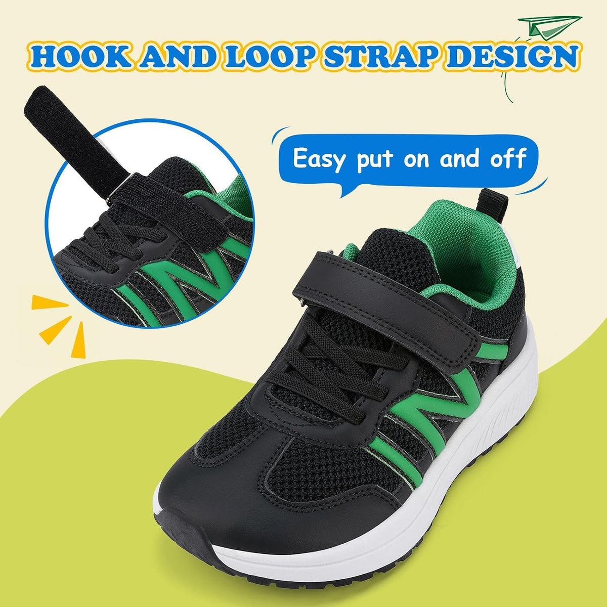 Boys Wide Toe Box Sneakers Girls Tennis Running Shoes Breathable Walking Trainers for Kids