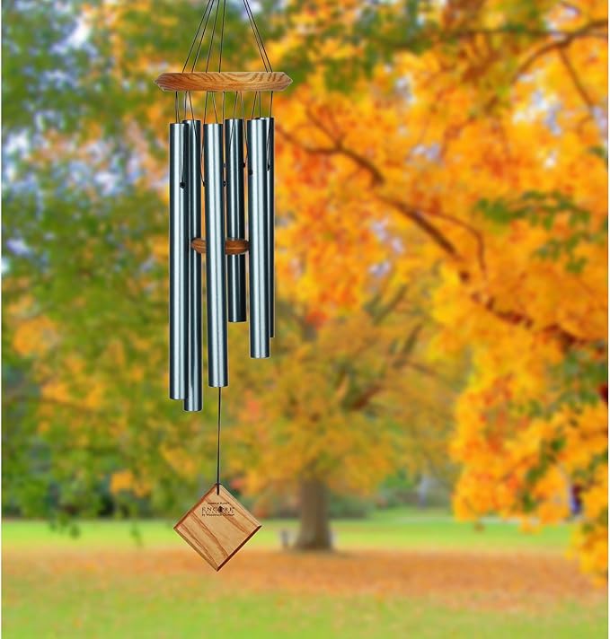 Woodstock Chimes Pluto Wind Chime for Outside 27" Verdigris Small, Light Airy Sound for Outdoor Garden, Patio, Porch Decor, Encore Collection DCV27
