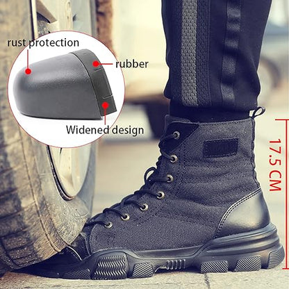 SUADEX Steel Toe Boots for Men Women Indestructible Non-Slip Comfortable Work Boot for Men Work & Safety Boots Construction Shoes