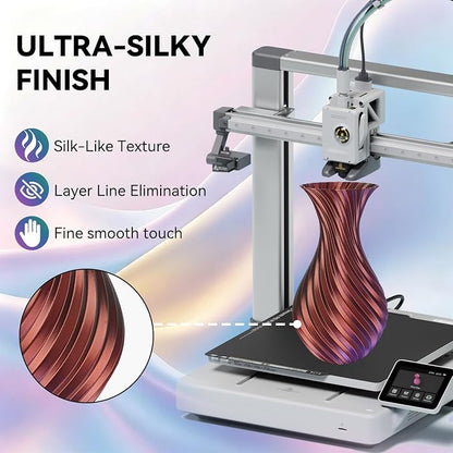 Kingroon PLA Filament, Multicolor Silk PLA Filament, Tri Color 3D Printer Filament, 1.75 mm, Dimensional Accuracy +/- 0.03 mm, 1kg Spool(2.2lbs), Green Purple Copper