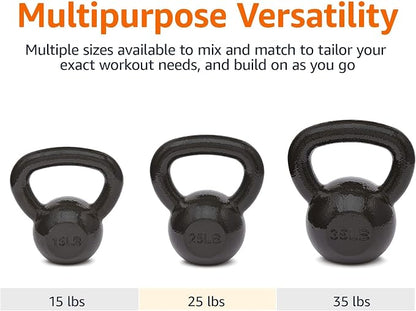 15 lb Kettlebell for Strength Training, Textured Wide Handle, Dark Gray (Actual product is dark gray)