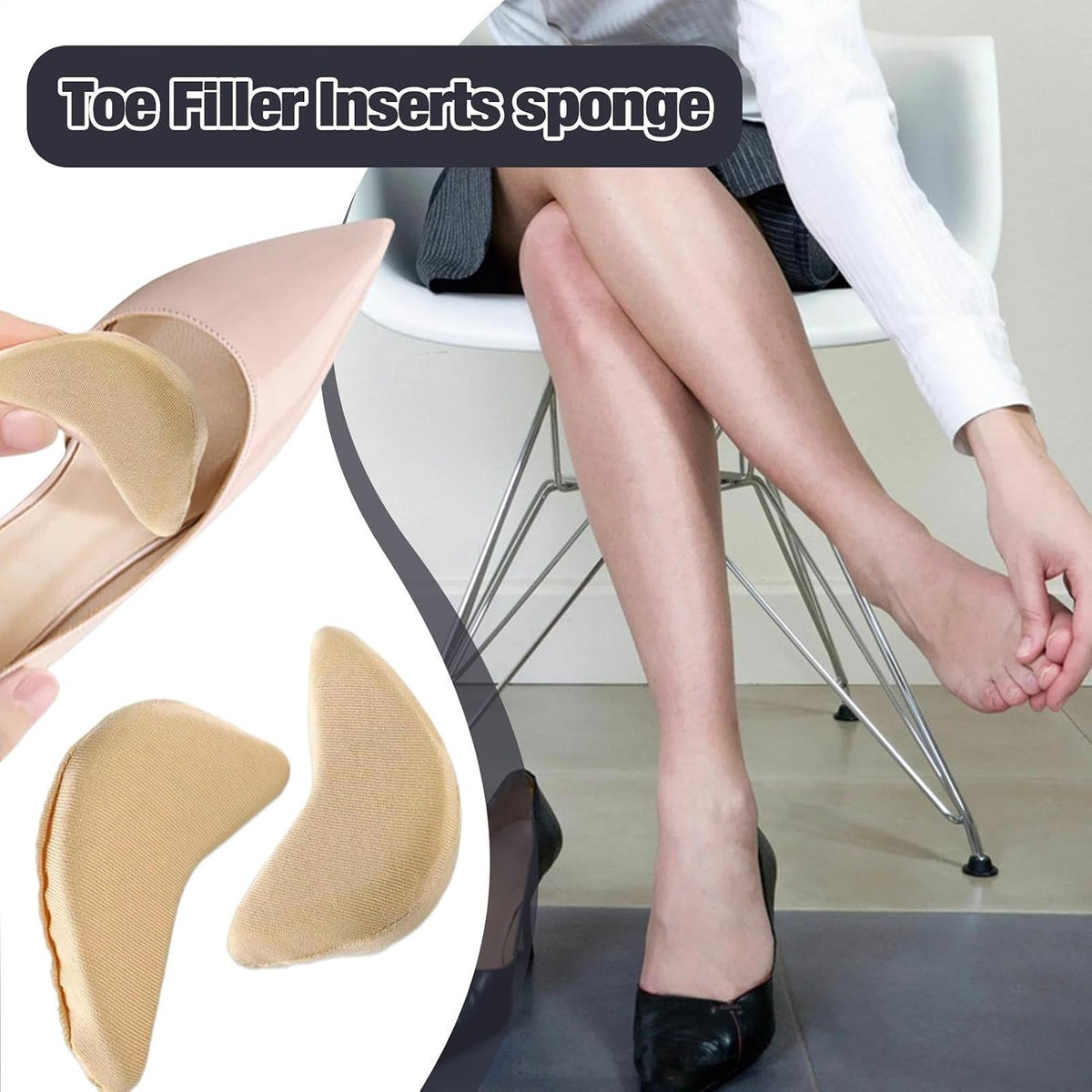 Height Increase Insoles – Sponge Comfort Fit | 1pcs Toe | Shoe Lift | Invisible Height Elevator Inserts | for Shoe Increase Support Comfort Walking and Daily Footwear Enhancement Use