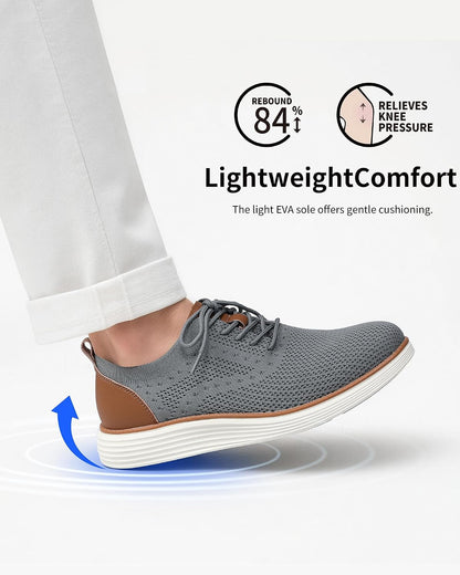 These lightweight and breathable sneakers feature a mesh upper, memory foam insole, and versatile style for all-day comfort.