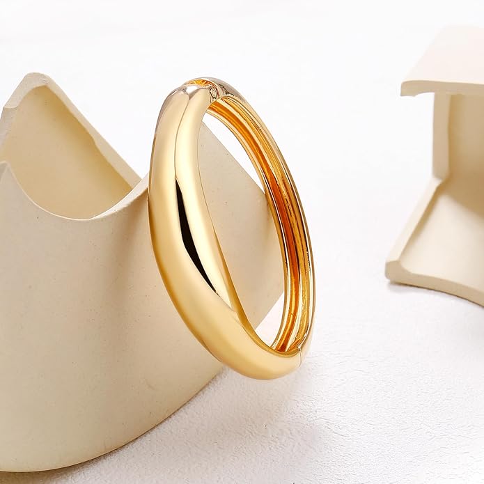 Elegance 11 designs Gold Cuff Bangle Bracelets For Women Trendy Hinged Cuff Open Wide Chunky Gold Bracelet Minimalist Bangle Jewelry Gift