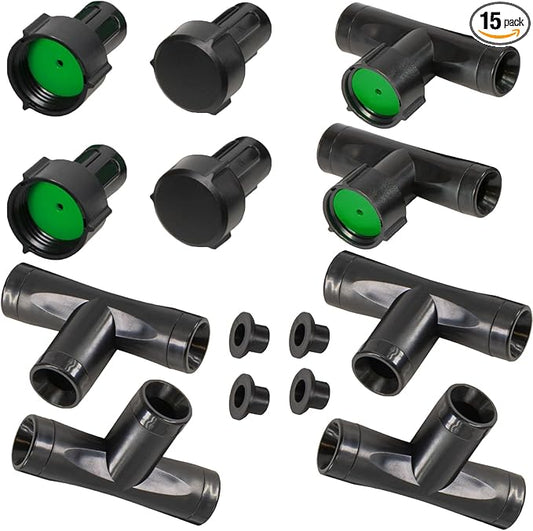 Fitings for 38" Soaker Hose and Garden Hose, Repair Fitting Kit include Female Connector Male Connector  FeedersTees Connectors(38 fittings kit).