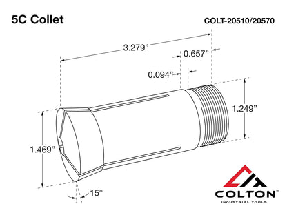 23/32" Ultra Precision 5C Round Collet 0.0005"Accuracy
