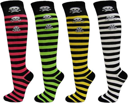 Skull Pattern Fashion WomenLadies Stylish Knee High Socks