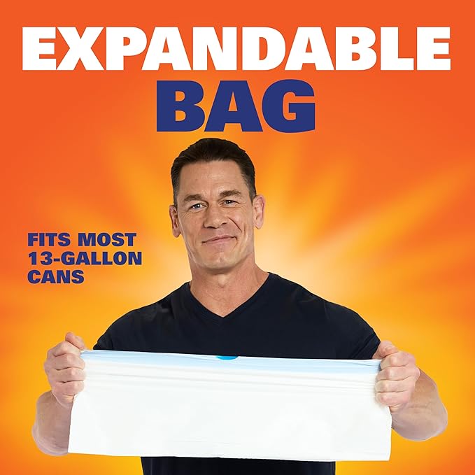 Hefty Ultra Strong 13 Gallon Trash Bags, Tall Kitchen Trash Bags 13 Gallon Size, Drawstring Closure, Continuous Odor Control, White, Clean Burst Scent, 80 Bags