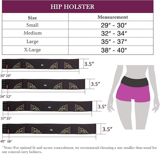 Belly Band Gun Holster for Concealed Carry, Elastic Breathable Waist Holster for Pistols -Fit for Glock 19, PT-22, 22 Caliber, 380 &Similar Guns, Comfortable Women's Edition