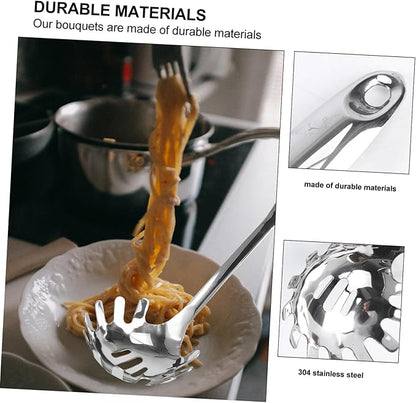 Sturdy Noodles Serving Spoon Strainer 304 Stainless Steel for Safe Cooking and Easy Cleaning