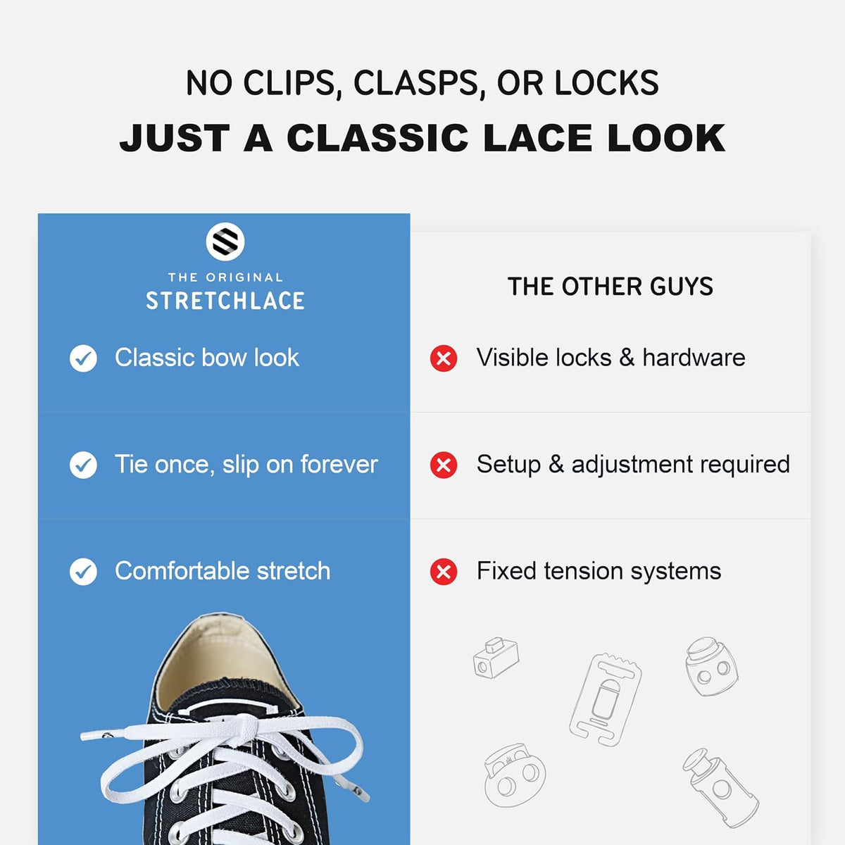 Round Stretch No-Tie Shoelaces