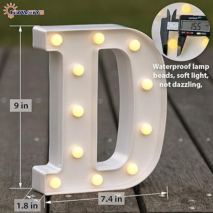 HXWEIYE LED Marquee Letters - 26 Alphabet  10 Number Big Lights for Party, Birthday, Bar, Christmas Decor (Warm White, Battery Powered)