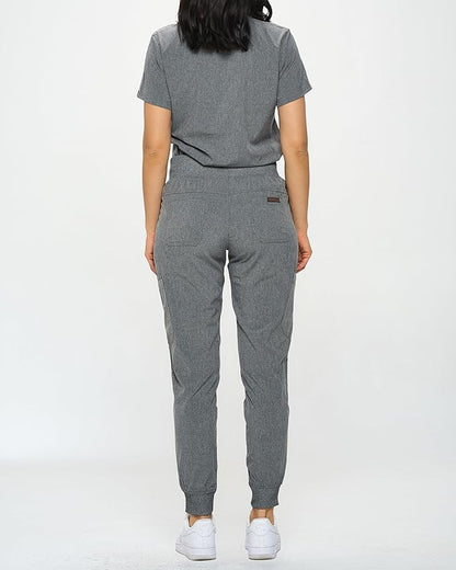 MONARCH UNIFORMS Slim Fit Stretchy Scrubs Women's Jogger Scrub Set Slim Jogger Scrubs with Tuck-In Top for Women