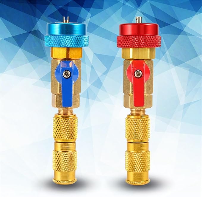 Car Valve Core Compressor Tool,Air Conditioning R134A Valve Core Quick Remover Installer High Low Pressure Tool