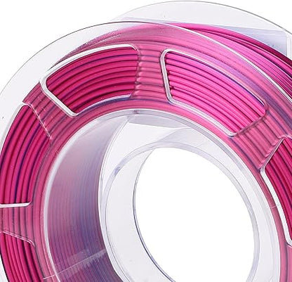 2 Color PLA Filament Glossy Blue and Purplish Red 1.75mm 200g Silk PLA 3D Printer 200-215C Printing Temperature PLA Material Smooth and Accurate Prints