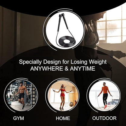 Adjustable Jump Rope for Women Men Kids Fitness Exercise,Black