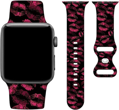 Colorful Heart Watch Bands Compatible with Apple Watch,Cute Adjustable Soft Silicone Wristbands Replacement Strap for iWatch SE/Series