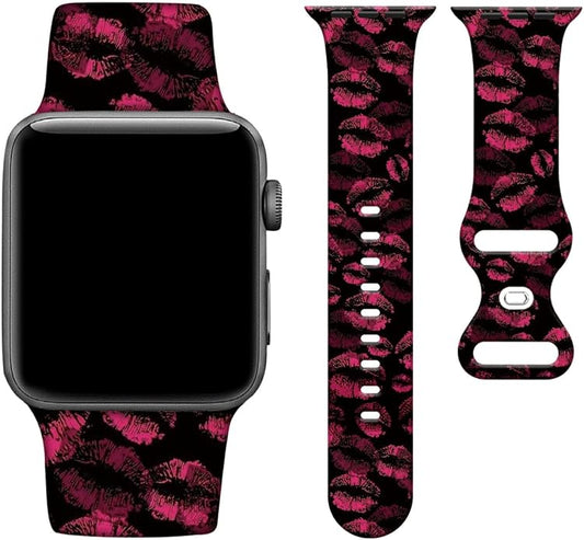 Colorful Heart Watch Bands Compatible with Apple Watch,Cute Adjustable Soft Silicone Wristbands Replacement Strap for iWatch SE/Series