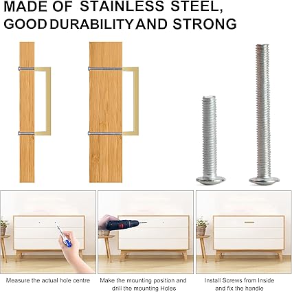Cabinet Pulls Gold Cabinet Handles Square Drawer Pulls, 2 Pack 3-34 Inch Stainless Steel Kitchen Door Cupboard Cabinet Handles, Drawer Hardware Handles, 96mm Hole Centers