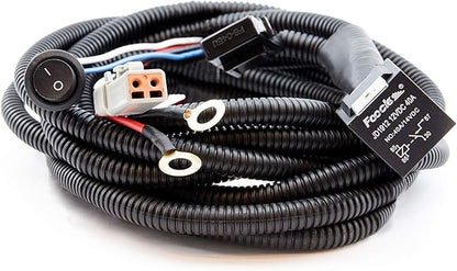 SYLVANIA - LED Light Bar Wiring Harness Kit - Weatherproof Deutsch Connector, 12V On Off Switch Power Relay Blade Fuse Off Road Lights LED Work Light, Spot Flood Combo, Single Lightbar (1PC)