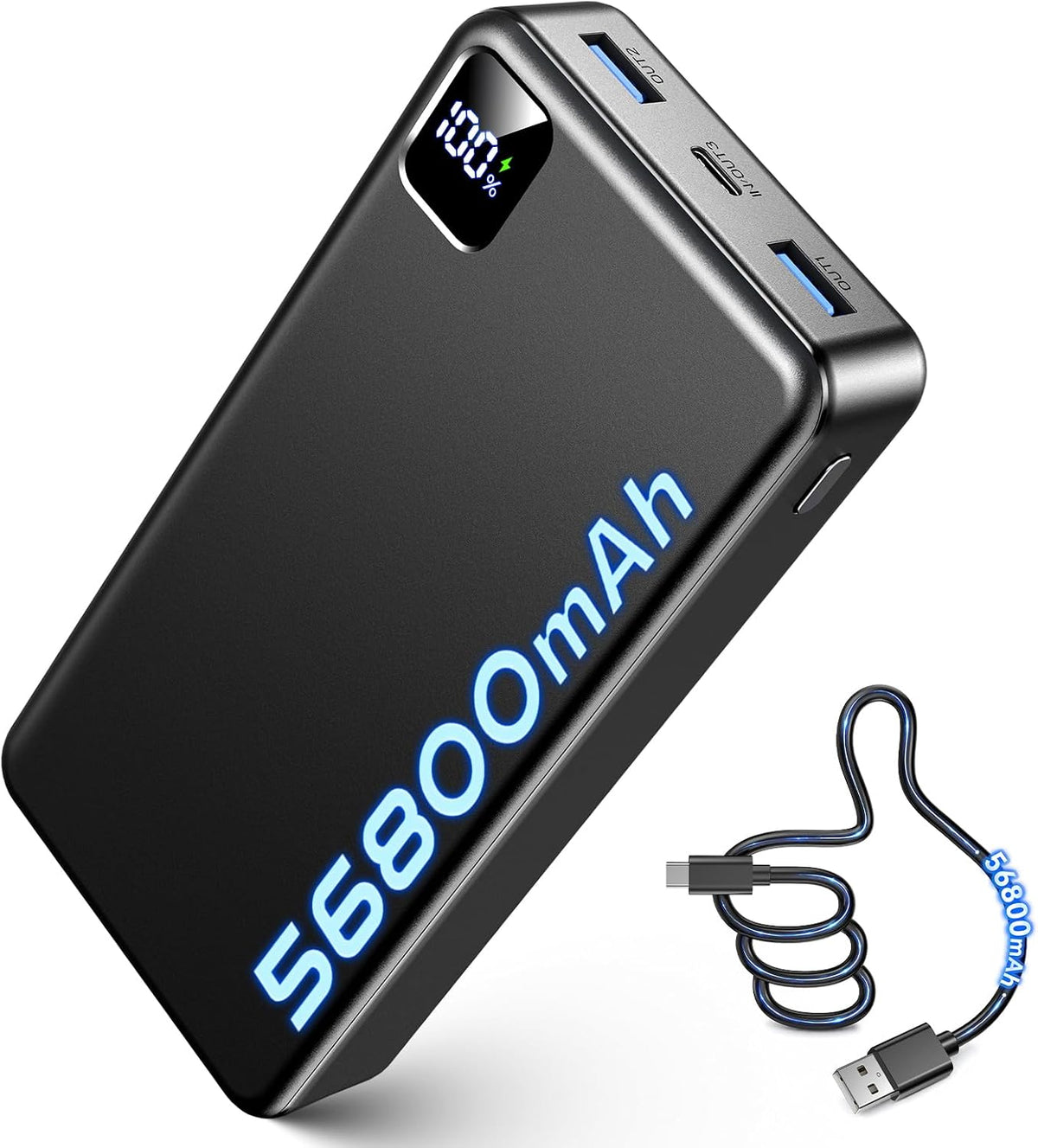 Portable Charger Power Bank, 56800mAh Battery Pack, 22.5W Fast Charging Portable Phone Charger for Camping Travel Essential