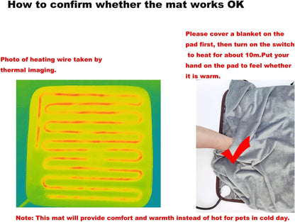 Pet Heating pad Outdoor Small Dog cat Heating pad Heated ped beds for Outside Dogs House Heater Electric Warming pad for Puppies with Timer,Chew Resistant Cord,Easy Clean,Waterproof
