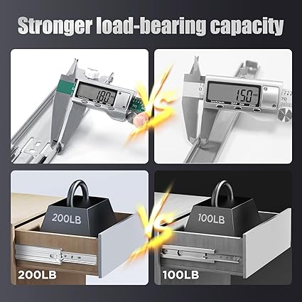 SLIDEWAY 200 Lbs Soft Close Heavy Duty Drawer Slides 1 Pair 14 16 18 20 22 24 26 28 Inch Full Extension Ball Bearing Sliding Rails Cabinet Runners Tracks Tool Box Glides-Soft Closing 22"