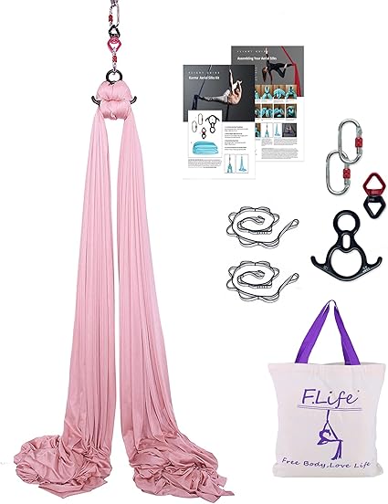 Aerial Silk Yoga Hammock- Hardware Kit Durable 10 Yards