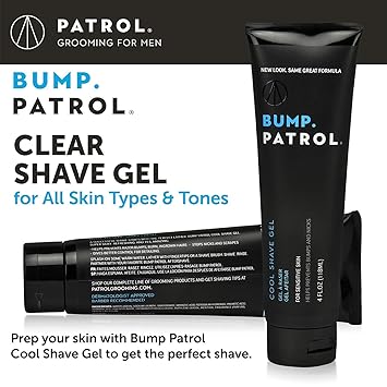 Bump Patrol Cool Shave Gel - Sensitive Clear Shaving Gel With Menthol Prevents Razor Burn, Bumps, Ingrown Hair - 4 Ounces