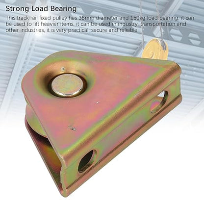2Pcs V Groove Wheel Pulley 150kg Load Bearing Galvanized Alloy Steel Track Rail Fixed Pulley for Motorized Doors Shelves