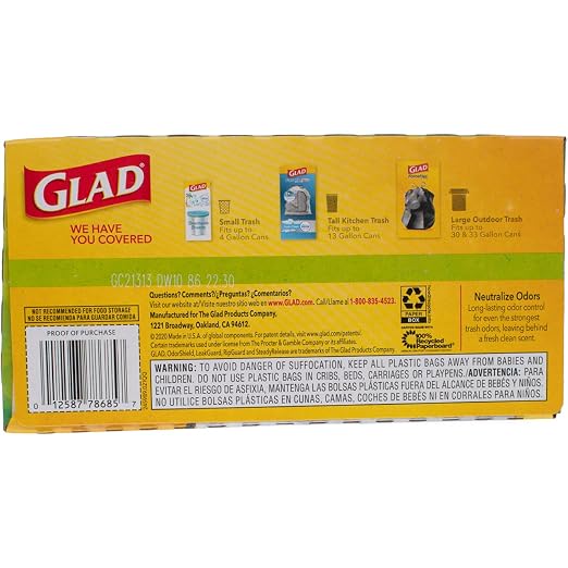 Gain Glad 13 gal. Trash Bags Drawstring 40 pk