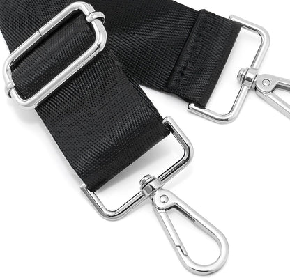 Shoulder Strap Silvery Buckles 1.5" Wide Handbag Crossbody Strap Adjustable Replacement Purse Strap Solid Style(S-L165W3.8-Color1)