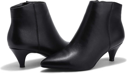 Women Booties Low Kitten Heel Ankle Boots Pointed Toe Short Boots Dress Sexy Shoes