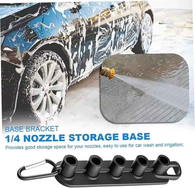 Pressure Washer Nozzle Holder, Rubber Pressure Washer Accessories with Clip, Great for 5 Tips, Nozzle Tips