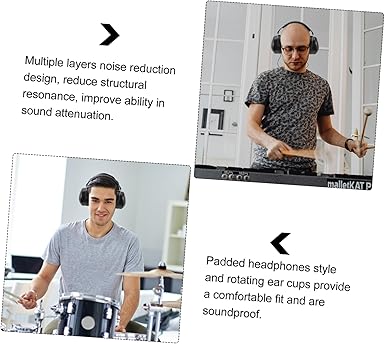 Ear Headset for Jazz Drummers Noise-proof Drummer Headset Dense Sponge Comfortable Noise Reduction Earphones
